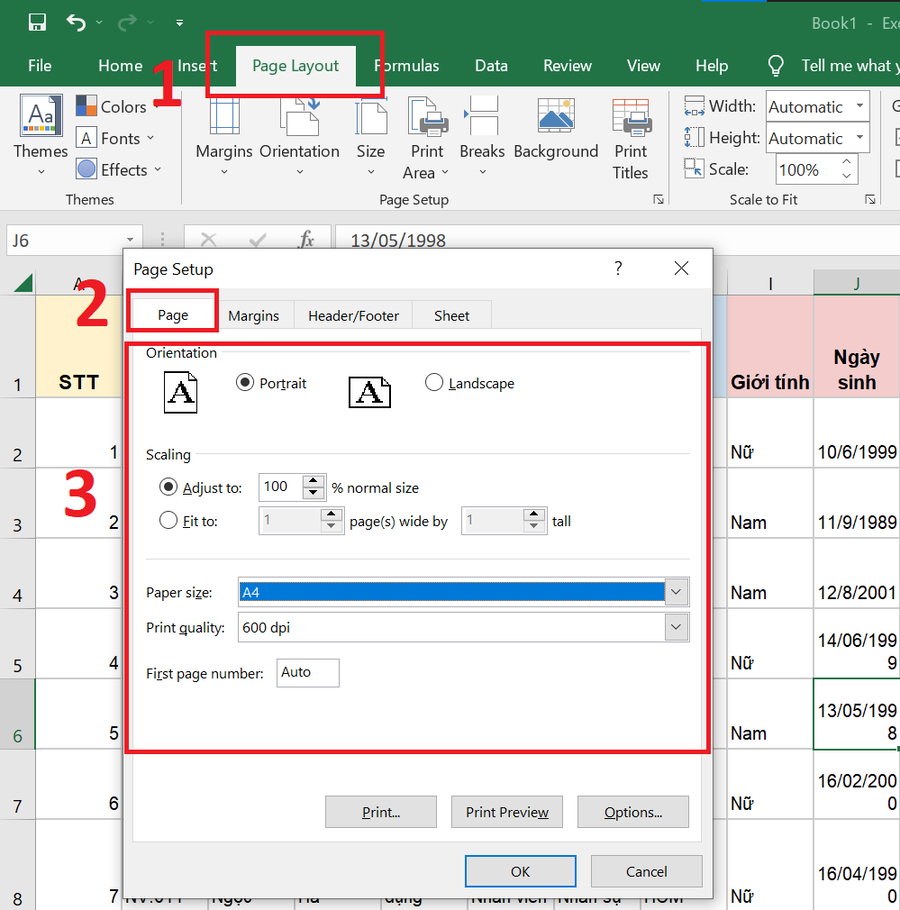 C ch in excel v a trang gi y a4 n gi n v d hi u k m h ng d n